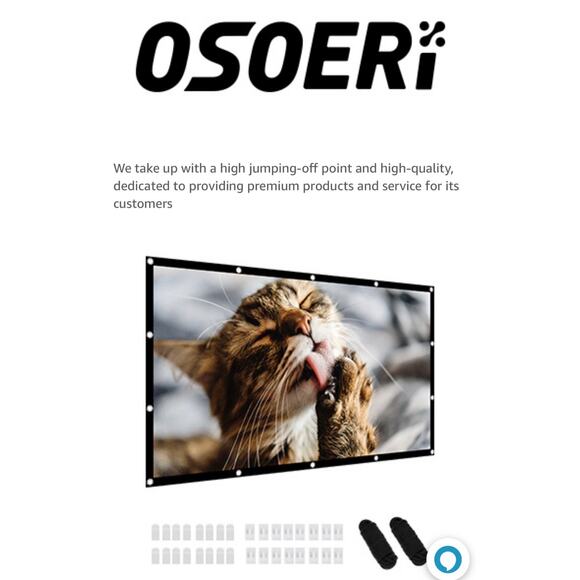 Osoeri Projector Movie Home Theater Screen 120 inch, 4K 16:9 HD Anti-Crease NEW - Picture 5 of 11